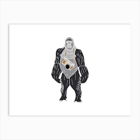 Photographer Gorilla Holding A Camera, Fun Safari Animal Print, Landscape Art Print