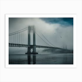 Misty Bridge Art Print