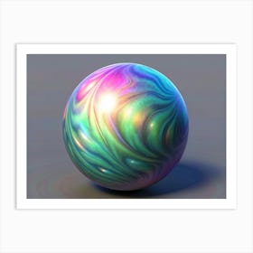 Abstract Egg With Rainbow Colors Art Print