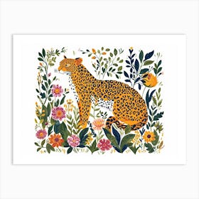 Little Floral Leopard 4 Art Print