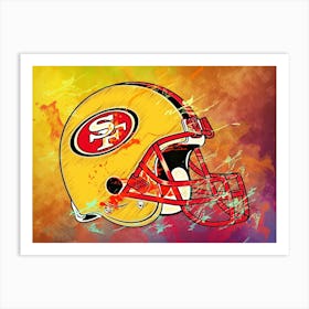 San Francisco 49ers Helmet Abstract Art Print