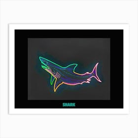 Neon Sign Inspired Shark 4 Poster Art Print