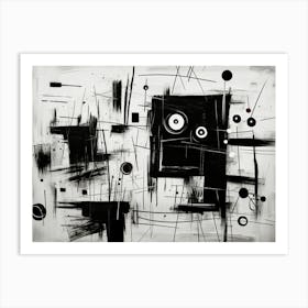 Emotions Abstract Black And White 1 Art Print