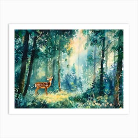 Deer In The Forest 4 Art Print