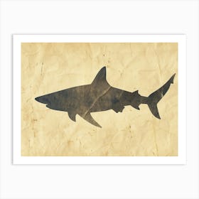 Whitetip Reef Shark Shark Shark Silhouette 3 Art Print