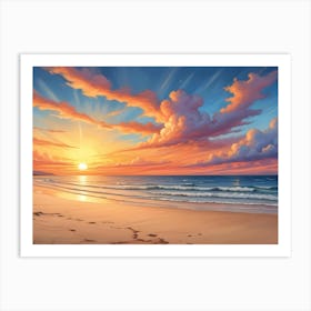 Beautiful Sunset Over A Tropical Beach Art Print