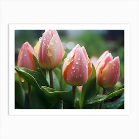 Tulips In The Rain Art Print