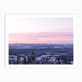 A sunset in Sjusjøen, Norway Art Print