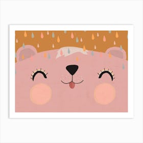 Happy Bear Rosy Art Print