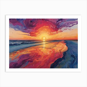 Sunset On The Beach 2 Art Print