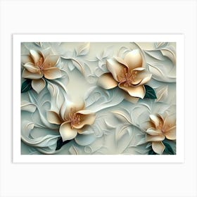 3d Design with Floral 3 Art Print