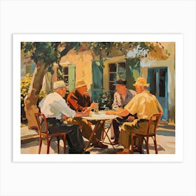 Old Men In A Country Cafe - expressionism 1 Art Print