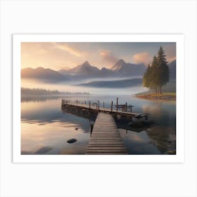 Sunrise At The Lake Art Print