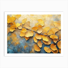 Golden Ginkgo Biloba Abstract 3 Art Print