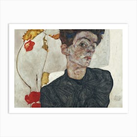 Self Portrait With Physalis (1912), Egon Schiele Art Print