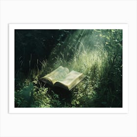 Open Book In The Forest Art Print