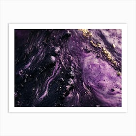 Purple And Gold Abstract Art Print