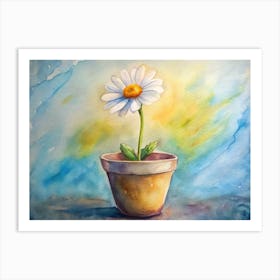 Daisy In A Pot Art Print