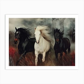 Horses Running Wild Art Print