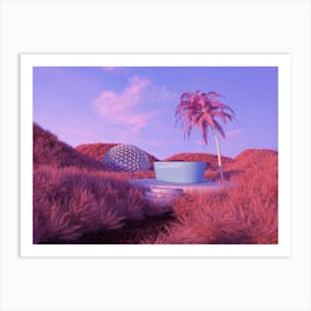 Pink Landscape 3d Art Print