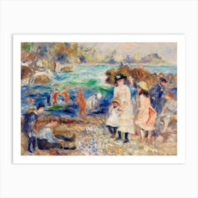 Children On The Seashore, Pierre Auguste Renoir Art Print
