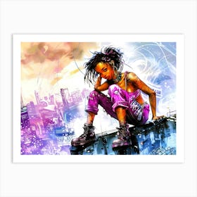 Little Miss Violet - Urban Expression Art Print