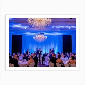 Corporate Gala Captured In A Bustling Ballroom Elite Guest List In Tight Tuxedo Clad Figures Dance (1) Art Print