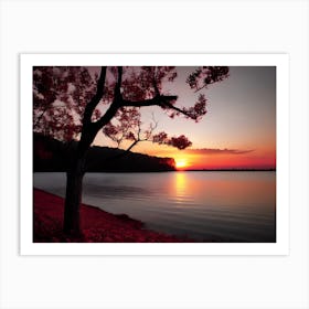 Sunset Over Lake 40 Art Print