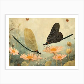 Floral Animal Illustration Dragonfly 2 Art Print