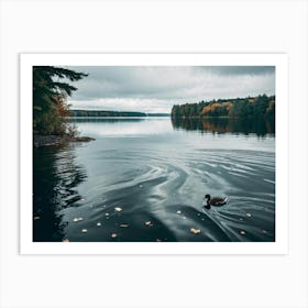 Texture Of A Calm Sea Under A Cloudy Autumn Sky Distinct Ripple Patterns On An Ocean Surface Wet L Art Print