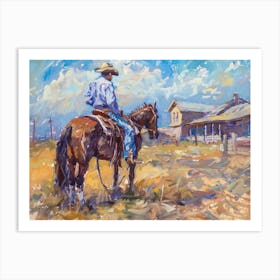 Cowboy In Dodge City Kansas 1 Art Print