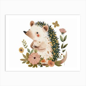 Little Floral Hedgehog 3 Art Print