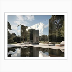 Mirrored House In The Evening Art Print