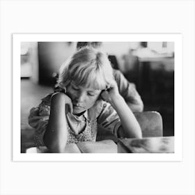 Child Studying In School, Southeast Missouri Farms By Russell Lee Art Print