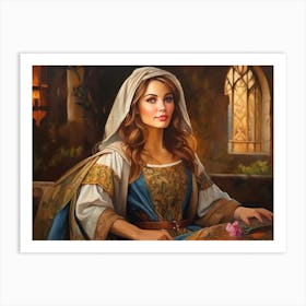 Lady In Medieval Dress Art Print