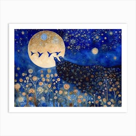 Boho Nature with Nightbirds # 3 Art Print