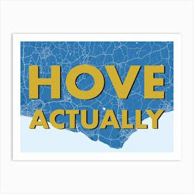 Hove Actually Blue Map Art Print