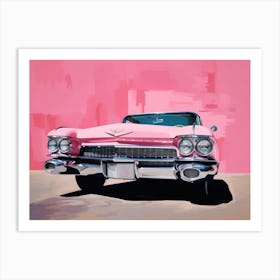 Pink Cadilac Painting Art Print