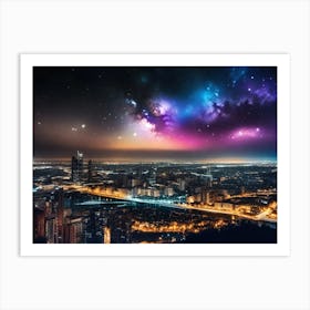 Night Sky Over City 7 Art Print