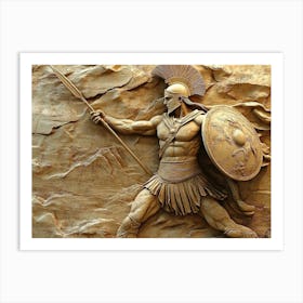 3d Ancient Spartan Warrior Greek Art Print