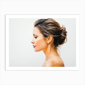 Side Profile Of Beautiful Woman Oil Painting 18 Art Print