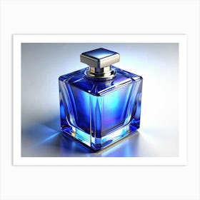 Blue Glass Perfume Bottle Art Print