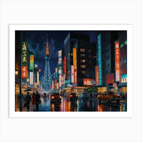 Night In Tokyo Art Print