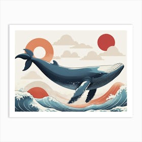 Whale In The Ocean Art Print