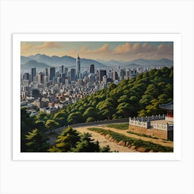 Seoul Cityscape Art Print