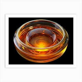 Golden Liquid In A Glass Bowl Art Print