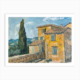 Serene Settlement Painting Inspired By Paul Cezanne Art Print
