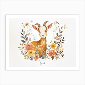 Little Floral Goat 3 Poster Art Print