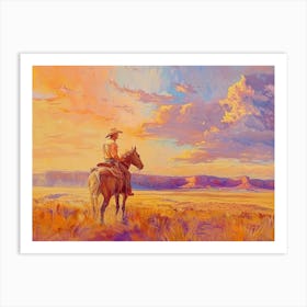 Cowboy Painting Great Plains 1 Art Print