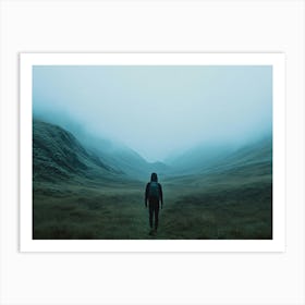 Person Walking In The Fog Art Print